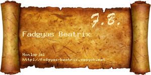 Fadgyas Beatrix névjegykártya